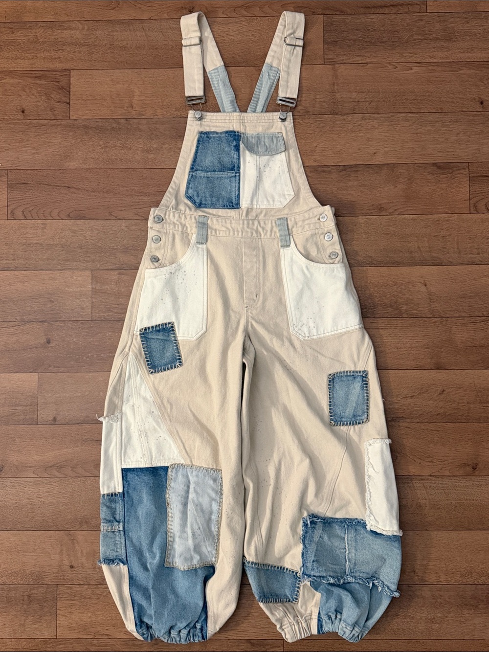 We The Free Size Small Bittersweet Embroidered Overalls Patches 100% Cotton FP S